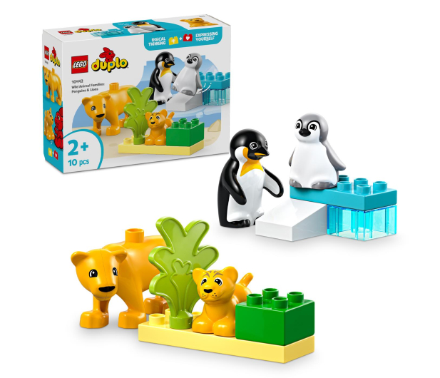 LEGO DUPLO 10442 Rodziny dzikich zwierząt pingwiny i lwy - 1299016 - zdjęcie 2
